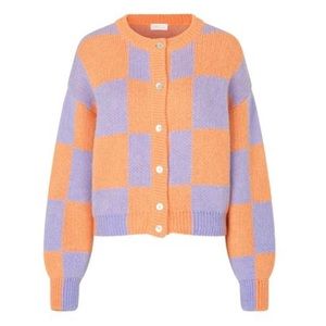 Stine Goya Women’s Ash Oversized Checked-knit Cardigan